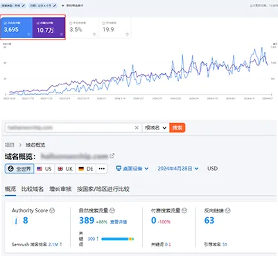 全新独立站SEO数据结果