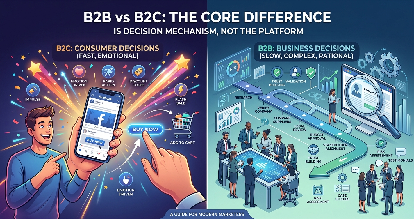 B2B外贸 vs B2C外贸：Facebook玩法的3大本质区别