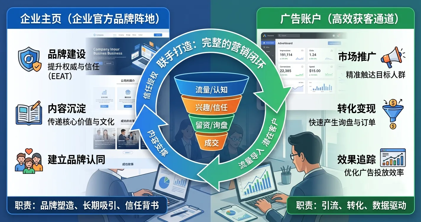 1784687819691731.webp 4.Facebook企业主页负责品牌,广告账户负责获客.webp